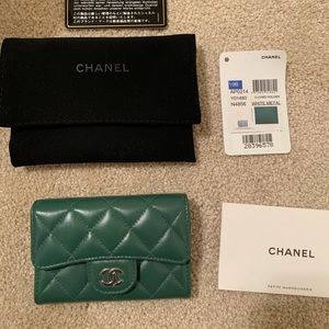 Chanel rare green card holder